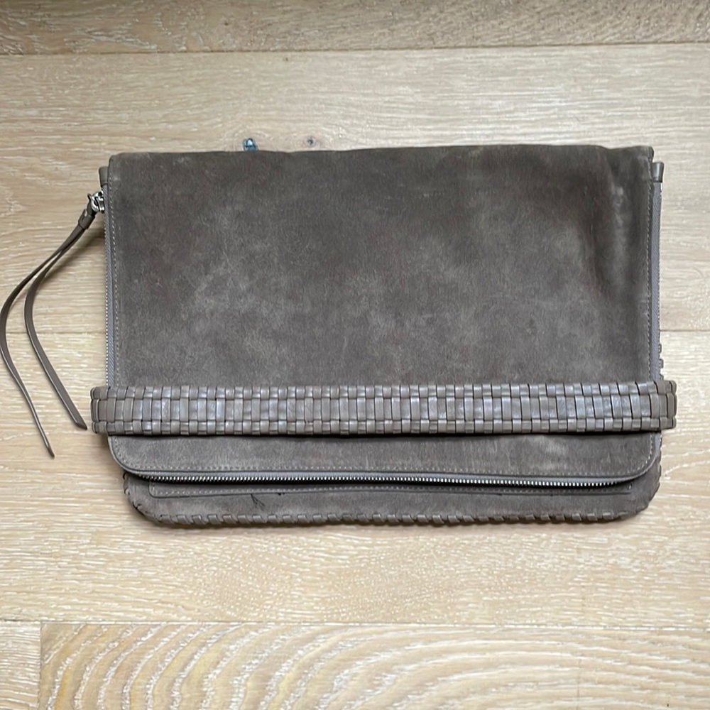 Allsaints suede clutch, shoulder or crossbody bag